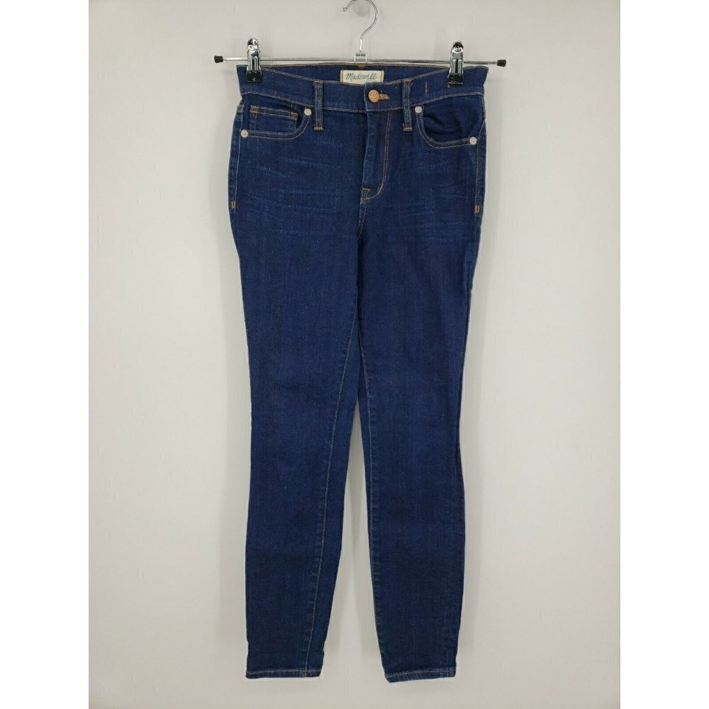 Madewell Jeans Womens 25 High Riser Skinny Indigo Pants Dark Blue Wash 9" Rise